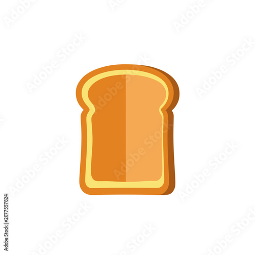Toast Bread Slice Icon, Isolated Vector Illustration with Transparent Background for Food Design and Bakery Web Interface