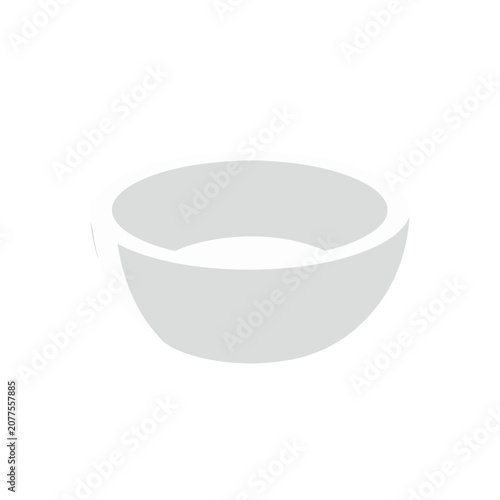 White Ceramic Bowl Vector Illustration, Isolated Transparent Background for Food Design and Restaurant Branding