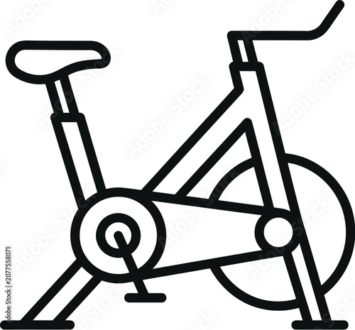 Exercise bike stationary indoor cycling machine line drawing