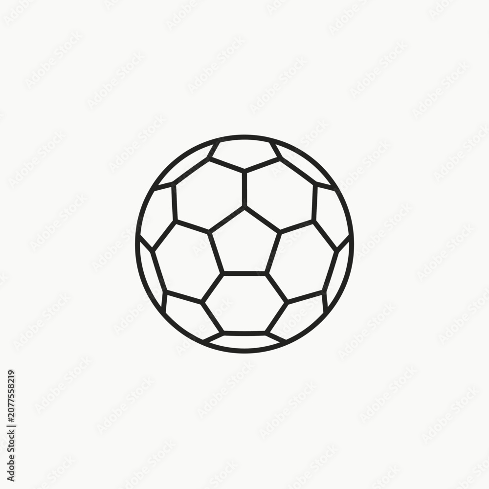 Fototapeta premium Soccer ball outline classic pentagon hexagon pattern vector