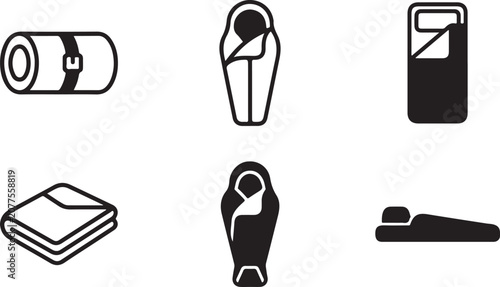 Φωτογραφία Flat icons of ancient egyptian burial and papyrus items Vector