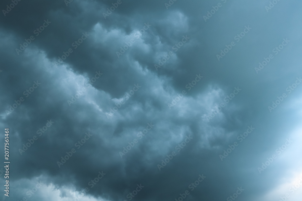Fototapeta premium Dark dramatic storm clouds before heavy rain texture background