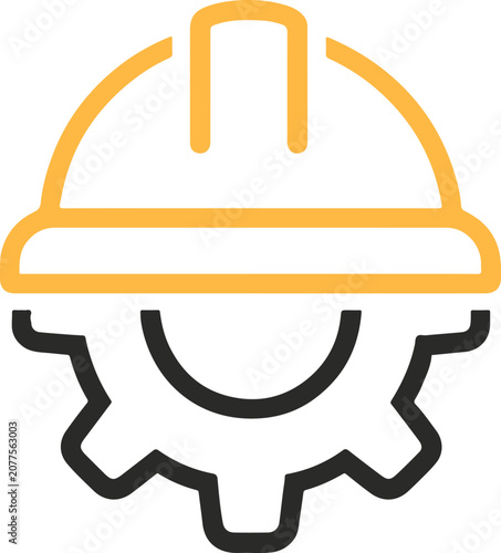 Construction Hard Hat with Gear Icon