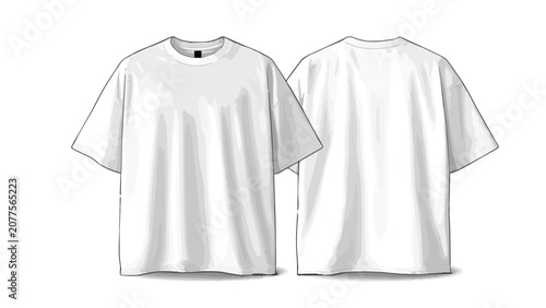 Blank White T-Shirt Mockup for Front and Back View