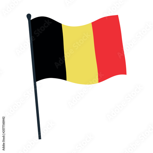 Belgium national flag icon decorative shapes.