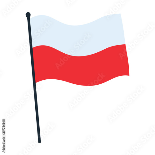poland  national flag icon decorative shapes.