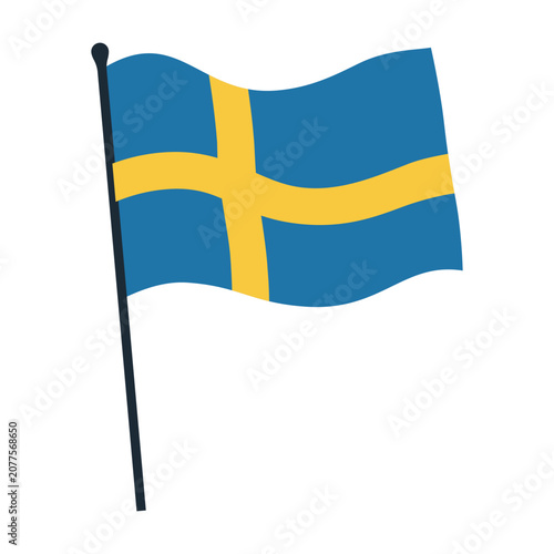 Vector illustration of Swedish flag.
