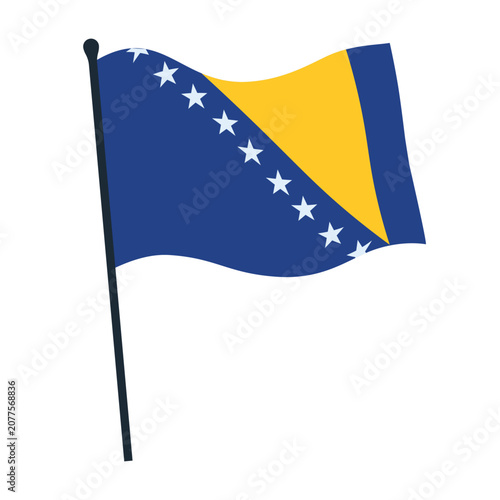 Canvas Print Bosnia and Herzegovina national flag icon decorative shapes.