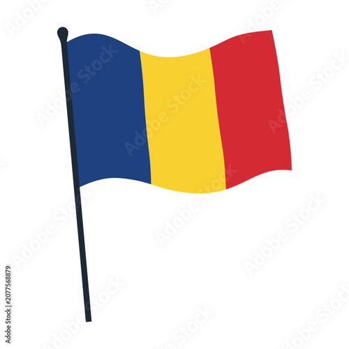 Romania national flag icon decorative shapes.