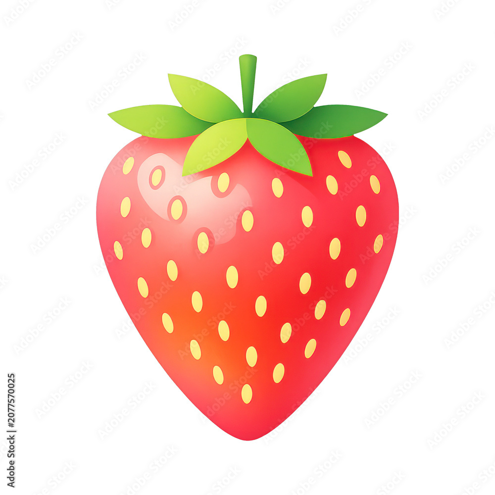 Fototapeta premium PNG Vibrant strawberry illustration design.
