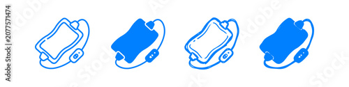 Konstfotografi Set of blue hand-drawn electric heating pad icons