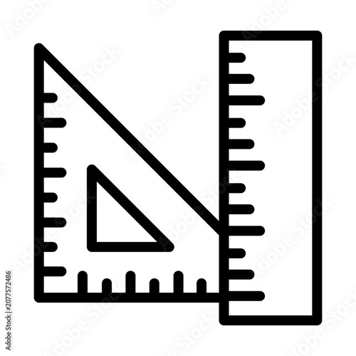 Triangular Ruler Vector Icon