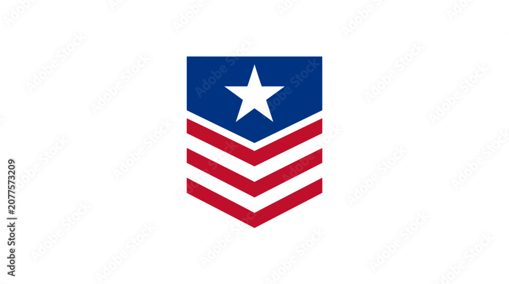 Fototapeta premium 26 julyLiberia independents day American patriotic symbol, USA flag icon, star and stripes emblem, vector badge isolated on White Background EPS