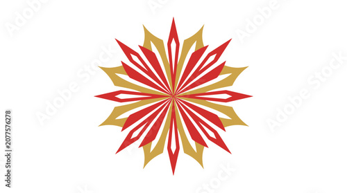 Vibrant Red and Gold Starburst Design.