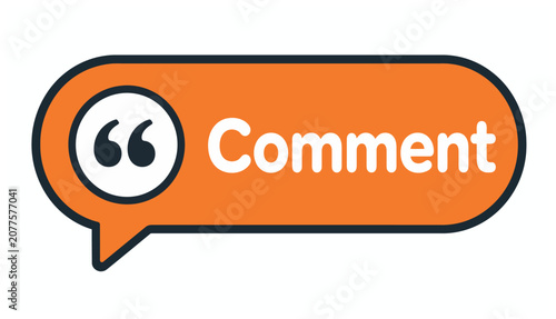 Orange Comment Speech Bubble Icon.