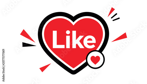 Red Heart Like Social Media.