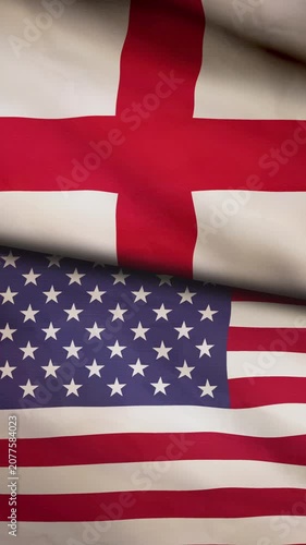 England and US flag vertical