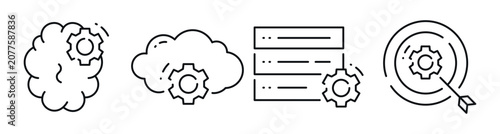 Schilderij op canvas Cloud and server icons showing automation and system orchestration