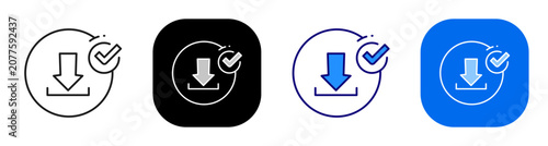 Fotografija Download check in circle for successful transfer completion and saved content