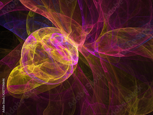Fractal colored abstract on black background