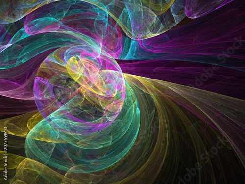 Fractal colored abstract on black background