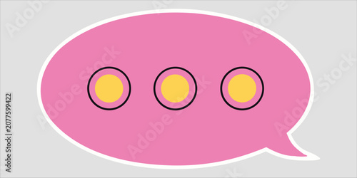 Typing Indicator Chat Bubble Vector Icon.Speech Bubble with Three Dots Message Symbol.Messenger Typing Bubble Flat Vector Illustration.Chat Message Balloon with Loading Dots Icon.