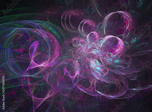 Fractal colored abstract on black background
