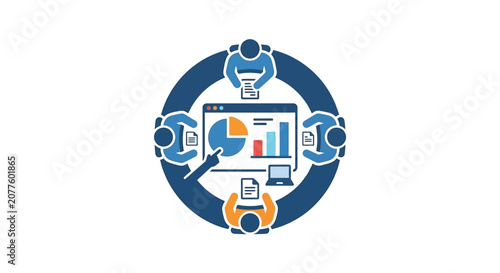 Circular Business Analytics and Data Visualization Concept.