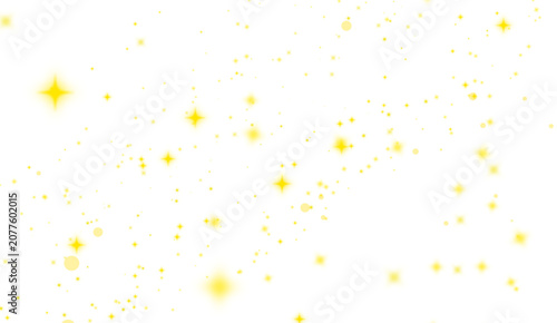 Foto Yellow twinkling stars and magical bokeh dust stream