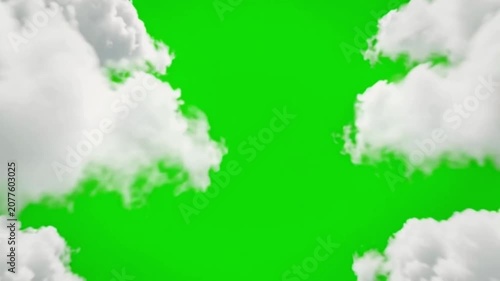 Clouds Moving Through Bright Sky with Sunlight and Fluffy White Clouds in a Clear Day