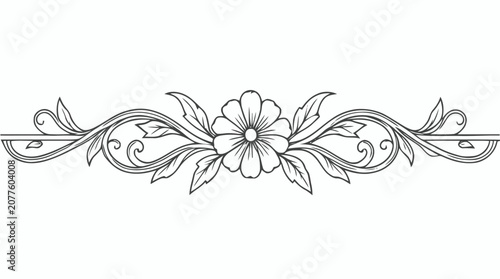 Elegant symmetrical floral border ornament with intricate scrollwork design.