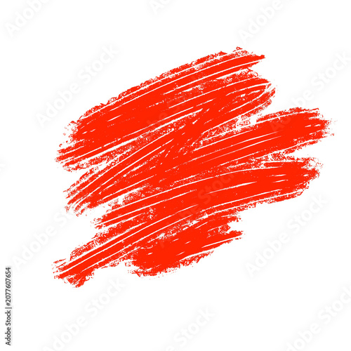 Red orange paint brush scribble rough stroke abstract doodle