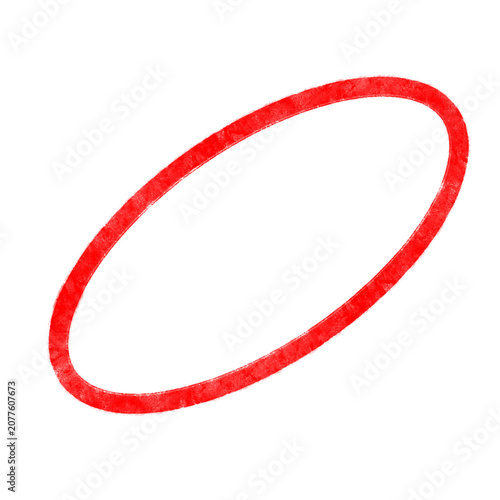 Red oval ellipse outline hand drawn doodle sketch shape