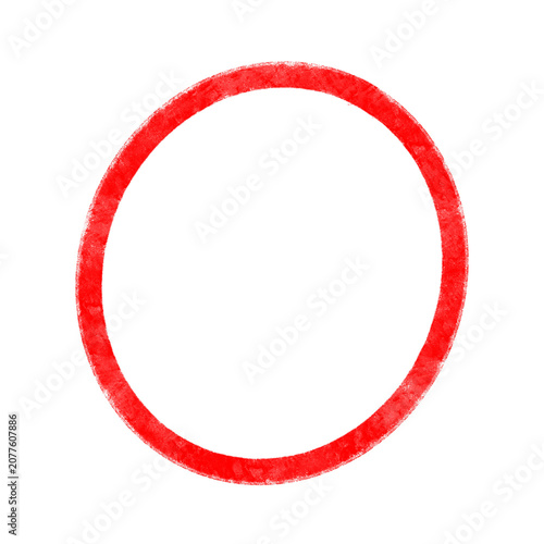 Red circle ring outline hand drawn doodle sketch icon