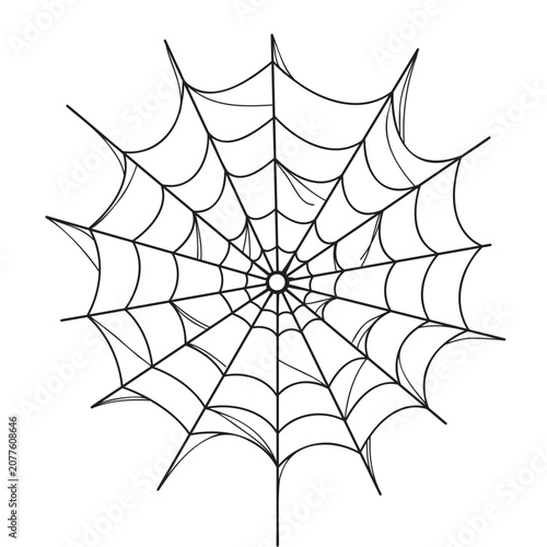 Halloween Black Spider Web Decoration Vector Set Isolated on Transparent Background