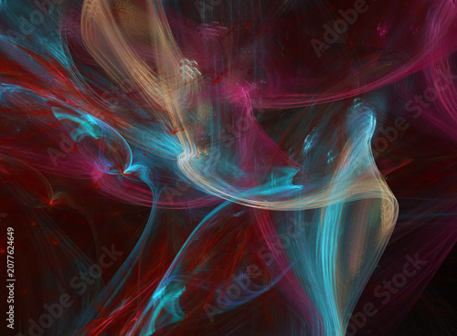 Fractal colored abstract on black background