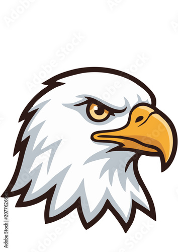 Bild auf Leinwand Stoic Bald Eagle Head Profile Mascot Vector Illustration