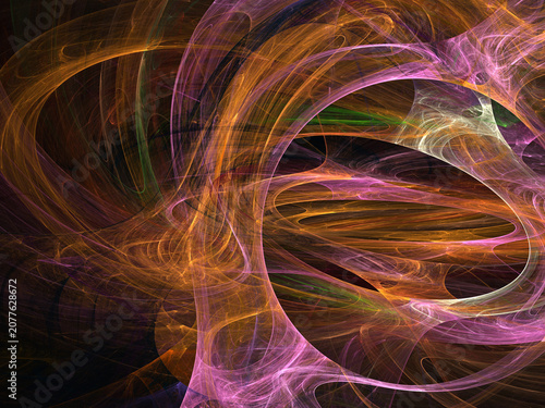 Fractal colored abstract on black background