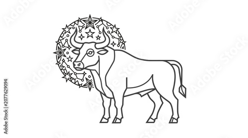 Taurus zodiac sign bull symbol.