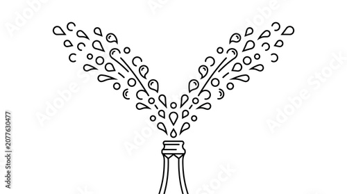 Water Spraying from a Hose Nozzle.