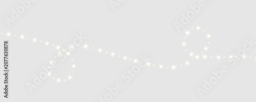 Canvastavla Soft luminous bulbs decorate an elegant Christmas light string isolated as transparent PNG