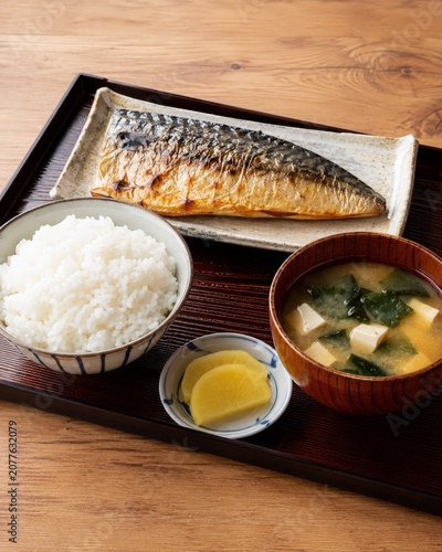 japanese grilled mackerel set meal