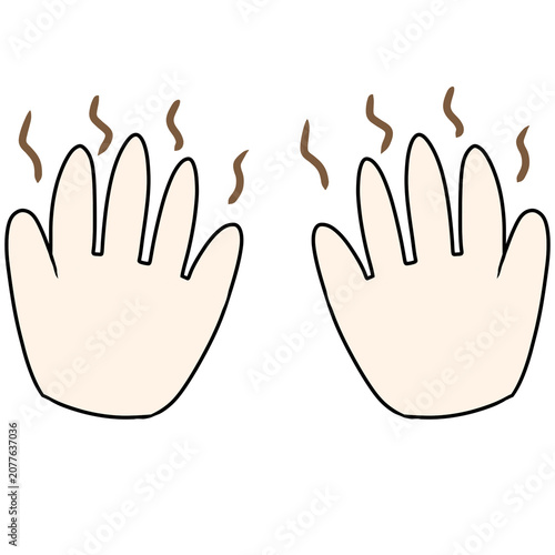 Konstfotografi Illustration of smelly hands
手　臭い　イラスト