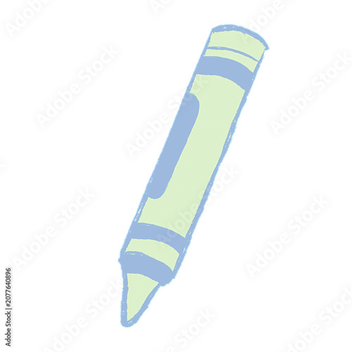 Cute pastel blue and green crayon doodle illustration