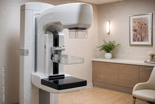Modern Mammography Machine In Calm Screening Room