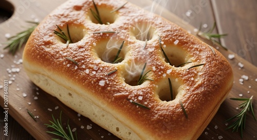 Rustic Rosemary's Embrace: A Golden Loaf