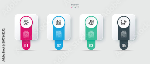 Infographic template business concept with step.