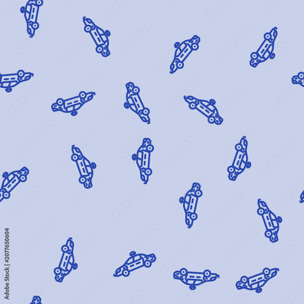 Fototapeta premium police car crime line seamless pattern police car crime thin line illustration