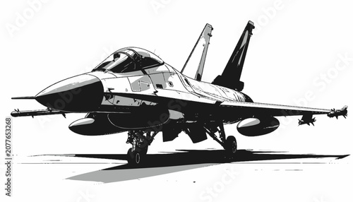 Foto Fighter Jet Military Aircraft Illustration.