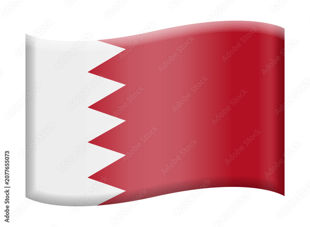 Obraz premium National flag of Bahrain, Bahraini flag emoji illustration, vector icon isolated on transparent background